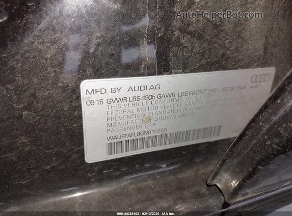 WAUFFAFL8GN010768 2016 AUDI OTHER Черный Вид подкапотного пространства