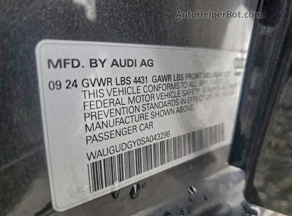 WAUGUDGY0SA043298 2025 AUDI OTHER Black Вид підкапотного простору