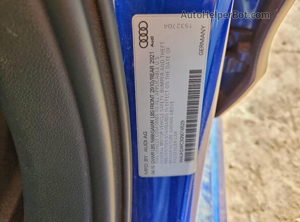 WAUH2AFC3GN016529 2016 AUDI S6 Синий Вид наклейки с VIN-кодом