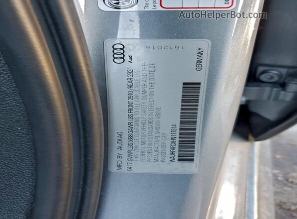 WAUHFAFCXHN117914 2017 AUDI S6 Серебряный Вид подкапотного пространства