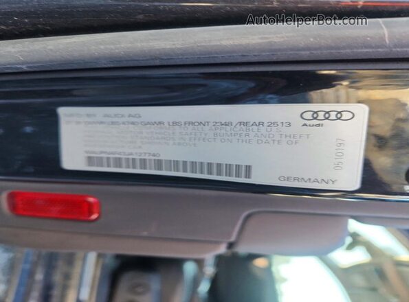 WAUPNAF43JA127740 2018 AUDI OTHER Черный Вид наклейки с VIN-кодом