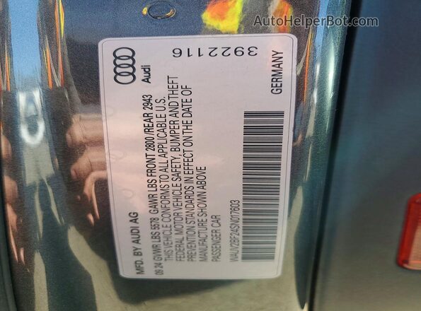 WAUV2BF24SN017603 2025 AUDI OTHER Gray Widok komory silnika