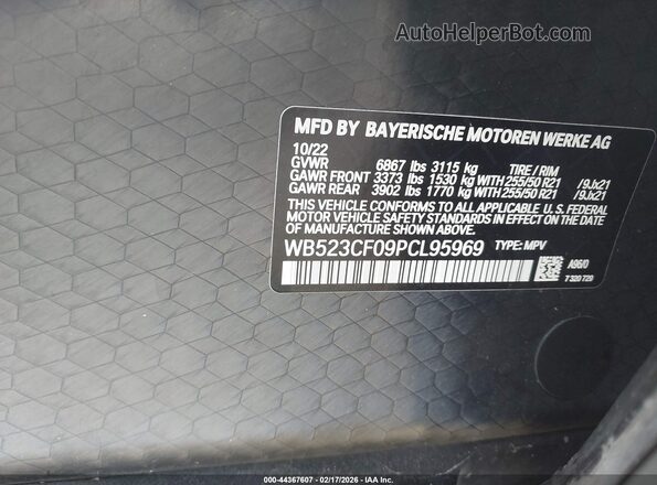 WB523CF09PCL95969 2023 BMW IX White Vista del compartimento del motor