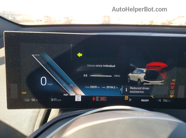WB523CF09PCM75997 2023 BMW IX White Instrument cluster view