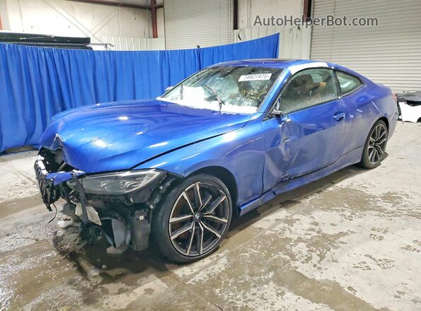 WBA13AR0XMCF64330 2021 BMW M4 Синий Передняя левая четверть