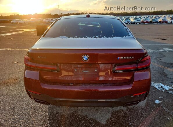 WBA13BK0XMCH20091 2021 BMW M5 Maroon Widok z tyłu
