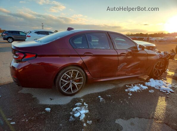WBA13BK0XMCH20091 2021 BMW M5 Maroon Tył prawy