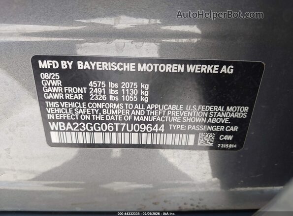 WBA23GG06T7U09644 2026 BMW OTHER Gray ძრავის განყოფილების ხედი