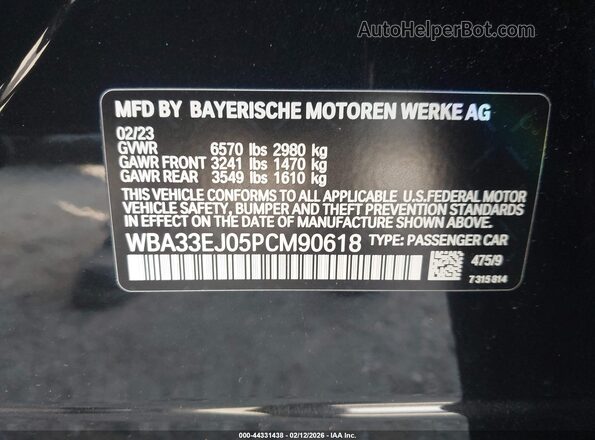 WBA33EJ05PCM90618 2023 BMW OTHER Black Engine compartment view