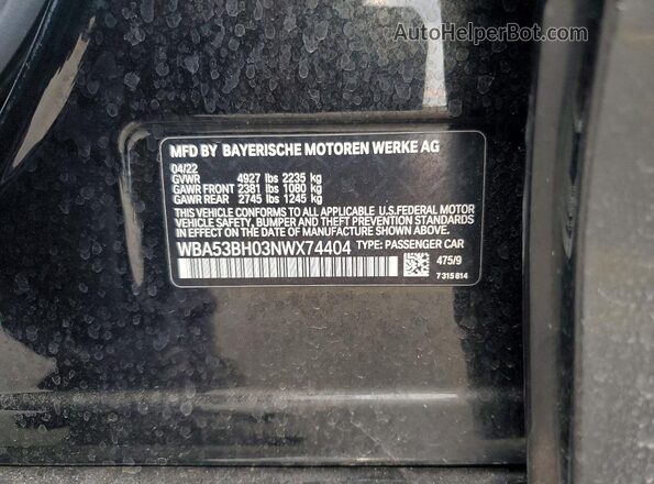 WBA53BH03NWX74404 2022 BMW OTHER Black Widok komory silnika
