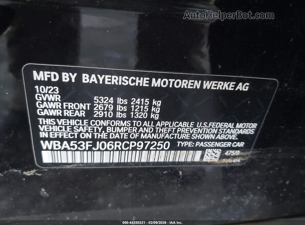 WBA53FJ06RCP97250 2024 BMW OTHER Black ძრავის განყოფილების ხედი