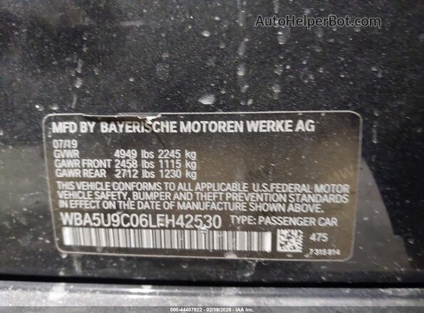 WBA5U9C06LFH42530 2020 BMW M3 Black Vista del compartimento del motor