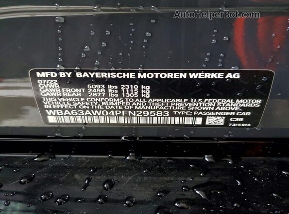 WBA63AW04PFN29583 2023 BMW M4 Серый Вид подкапотного пространства