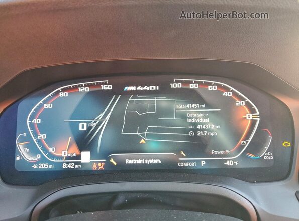 WBA83AP01PCM21446 2023 BMW M4 Black Instrument cluster view