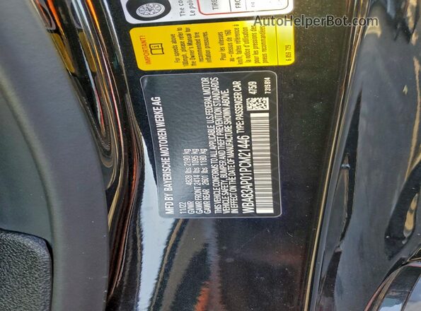 WBA83AP01PCM21446 2023 BMW M4 Black VIN sticker view