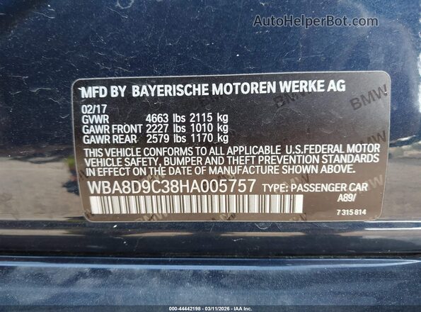 WBA8D9C38HA005757 2017 BMW OTHER Dark Blue Вид подкапотного пространства