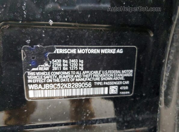 WBAJB9C52KB289056 2019 BMW M5 Black Շարժիչի բաժամունքի տեսք