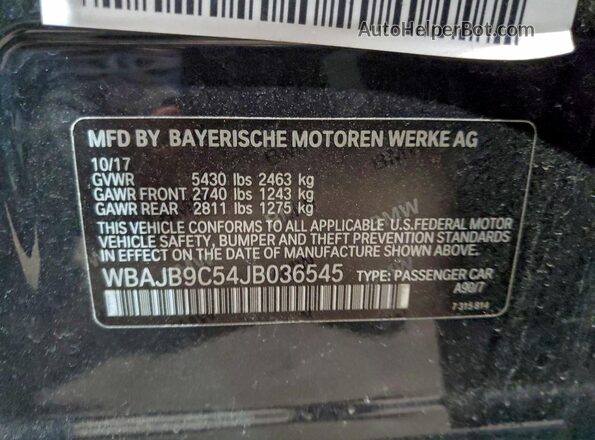 WBAJB9C54JB036545 2018 BMW M5 Gray Շարժիչի բաժամունքի տեսք