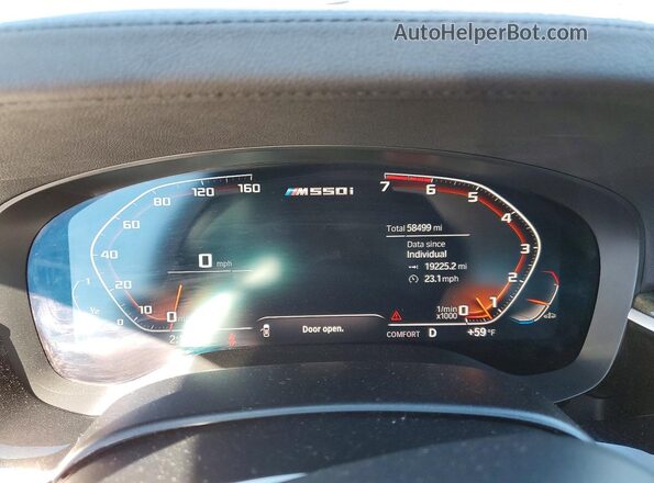 WBAJS7C06LCD34796 2020 BMW M5 Charcoal Instrument cluster view