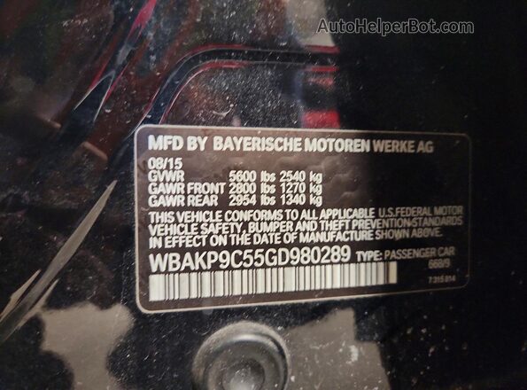 WBAKP9C55GD980289 2016 BMW 5 SERIES Черный Вид подкапотного пространства