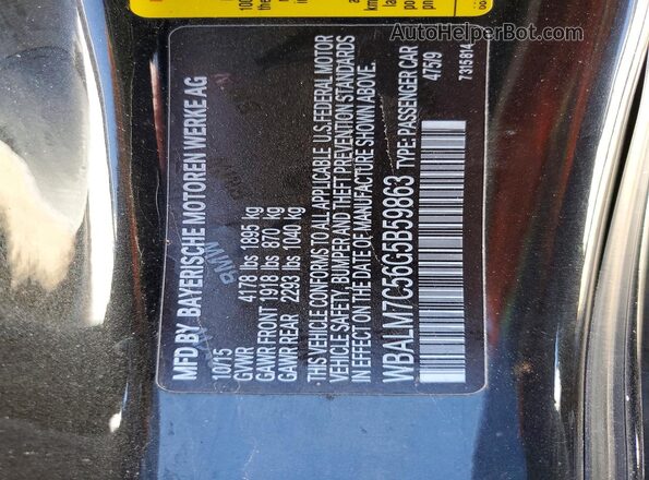 WBALM7C56G5B59863 2016 BMW Z4 Black Widok naklejki z numerem VIN