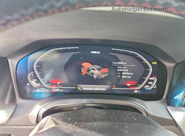 WBS33AZ01PCM12653 2023 BMW M4 Синий Вид щитка приборов