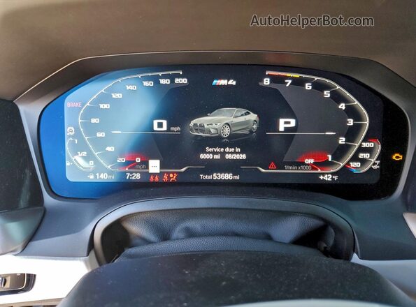 WBS33AZ0XMCH10259 2021 BMW M4 Угольный Вид щитка приборов