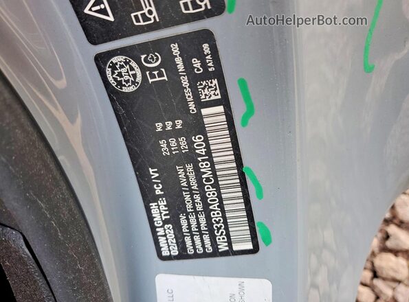 WBS33BA08PCM81406 2023 BMW M4 Gray ძრავის განყოფილების ხედი