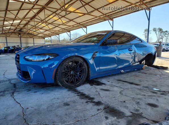 WBS33HK08SCU35293 2025 BMW M4 Синий Передняя левая четверть