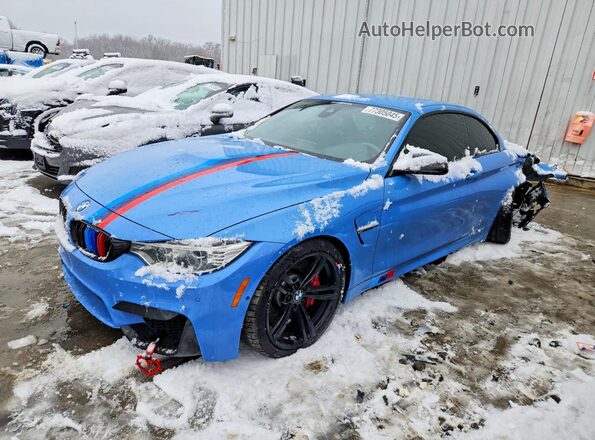 WBS3U9C50GP969045 2016 BMW M4 Синий Передняя левая четверть