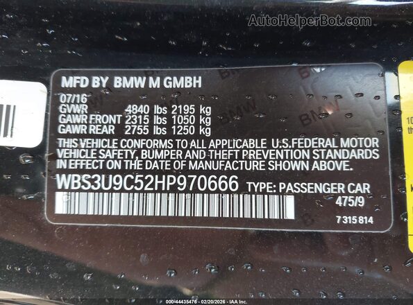 WBS3U9C52HP970666 2017 BMW M4 Black Widok komory silnika