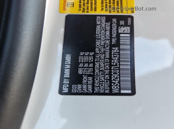 WBS4Z9C07L5R43784 2020 BMW M4 Белый Вид подкапотного пространства