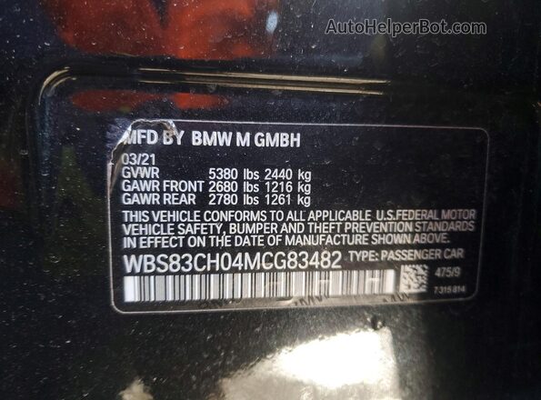 WBS83CH04MCG83482 2021 BMW M5 Черный Вид подкапотного пространства