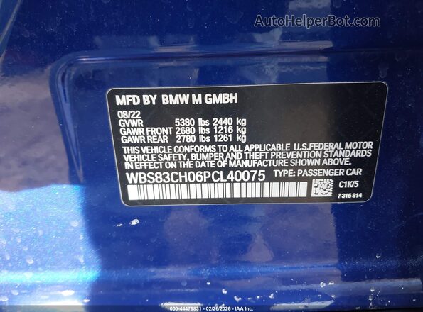 WBS83CH06PCL40075 2023 BMW M5 Синий Вид подкапотного пространства