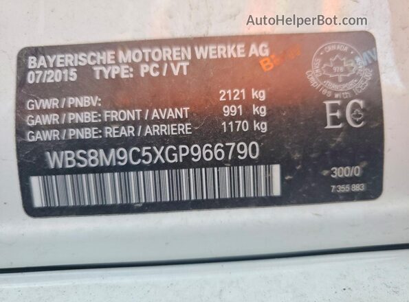 WBS8M9C5XGP966790 2016 BMW M3 Белый Вид подкапотного пространства