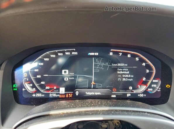 WBSGV0C05RCN12353 2024 BMW M8 Gray Вид щитка приладів