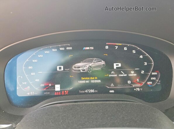 WBSJF0C08LCD17957 2020 BMW M5 Красный Вид щитка приборов