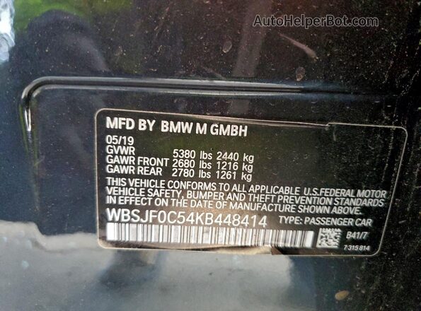 WBSJF0C54KB448414 2019 BMW M5 Черный Вид подкапотного пространства