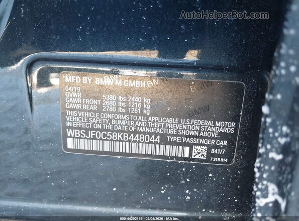 WBSJF0C58KB448044 2019 BMW M5 Черный Вид подкапотного пространства