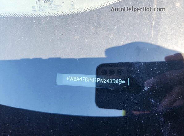 WBX47DP01PN243049 2023 BMW X3 Black Vista de la etiqueta del VIN