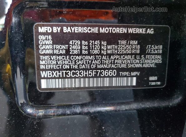 WBXHT3C33H5F73660 2017 BMW X1 Black Widok komory silnika