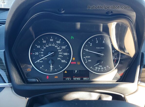 WBXHT3C37GP884279 2016 BMW X1 Blue Widok zestawu wskaźników