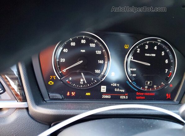 WBXJG9C07L5P86180 2020 BMW X1 White ხელსაწყოთა პანელის ხედი
