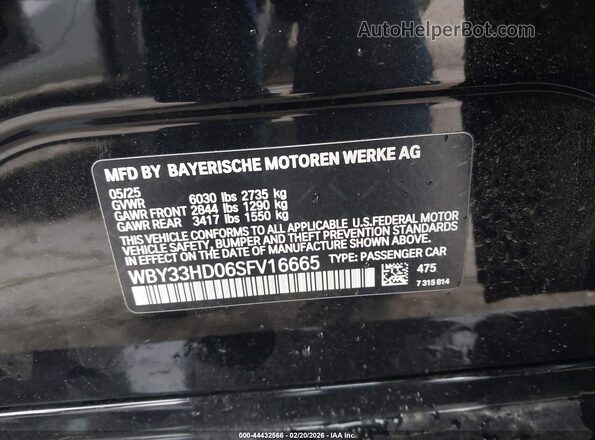WBY33HD06SFV16665 2025 BMW I4 Черный Вид подкапотного пространства