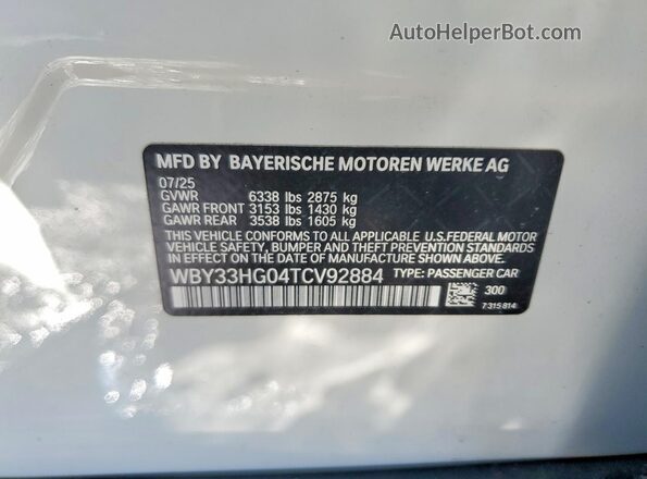 WBY33HG04TCV92884 2026 BMW OTHER Белый Вид подкапотного пространства