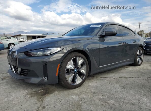 WBY43AW09PFP76705 2023 BMW I4 Gray Առջևի ձախ երեք քառորդ տեսարան