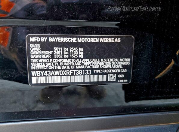 WBY43AW0XRFT38133 2024 BMW I4 Черный Вид подкапотного пространства