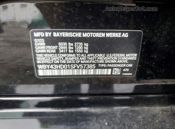 WBY43HD01SFV57385 2025 BMW I4 Black Շարժիչի բաժամունքի տեսք