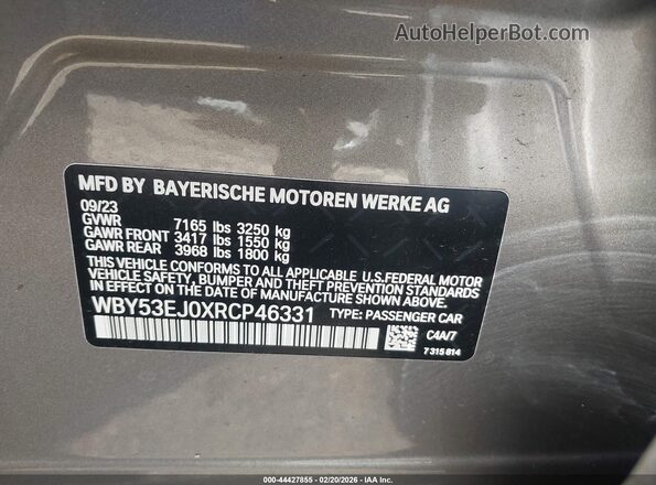 WBY53EJ0XRCP46331 2024 BMW OTHER Серебряный Вид подкапотного пространства