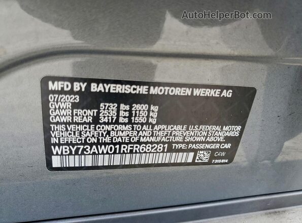 WBY73AW01RFR68281 2024 BMW I4 Серебряный Вид подкапотного пространства